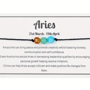 NWT! Aries ️ Natural Faceted Stone Handmade Braided Beaded Bracelet NEW